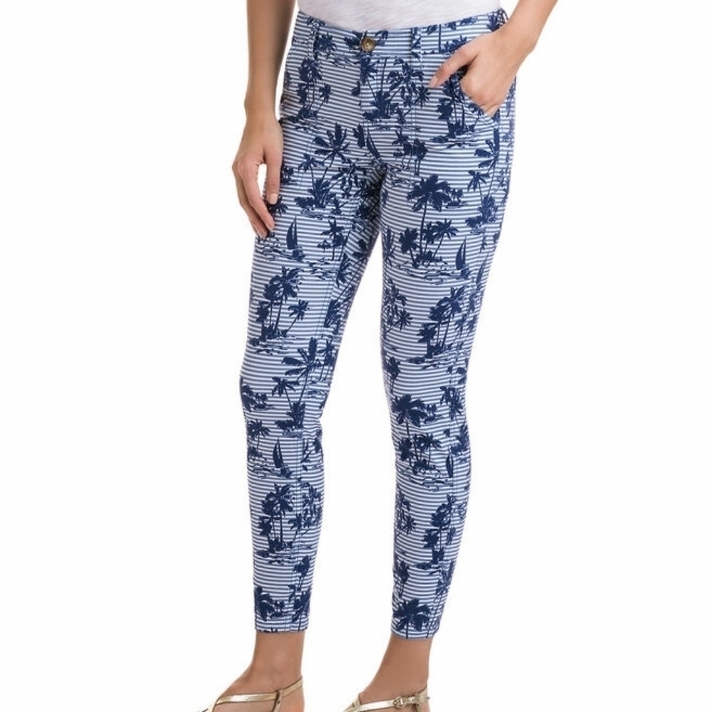 𝅺Vineyard Vines Beach Resort Summer Preppy Office Skinny Cargo Pants - Women's